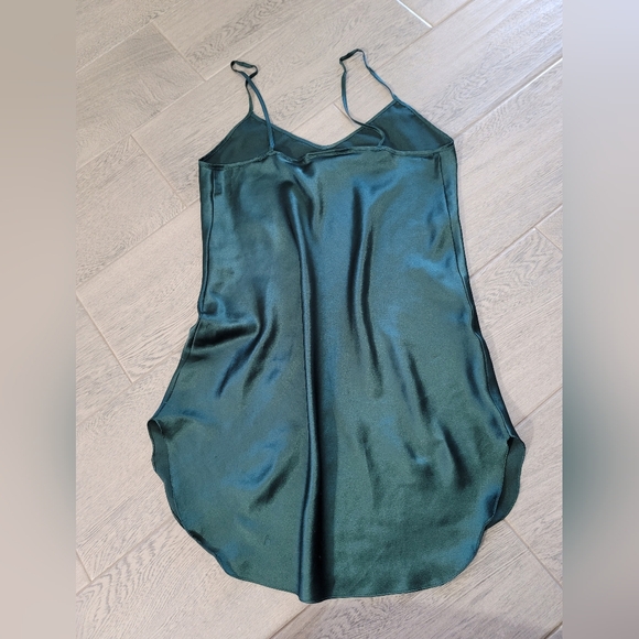 Vintage Secret Treasures Slip Dress Silky Cami Lingerie Sexy Dark Green Small - Picture 6 of 9